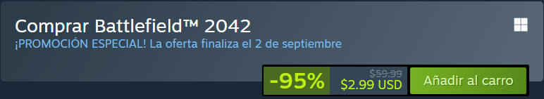 Battlefield 2042: Oferta y tráiler con 95% de descuento en Steam